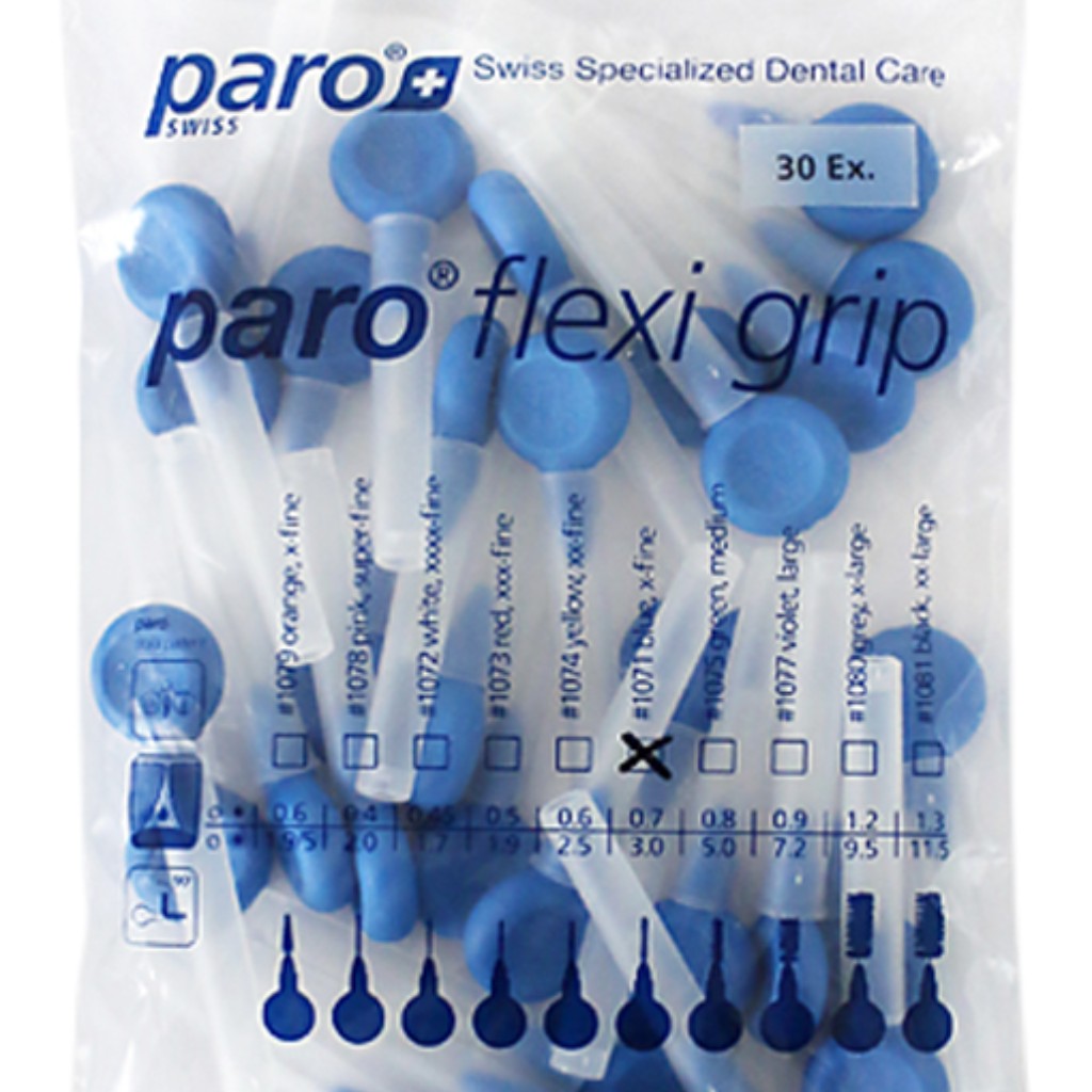 Ершики Paro Flexi Grip для межзубной чистки цилиндрические с защитным колпачком