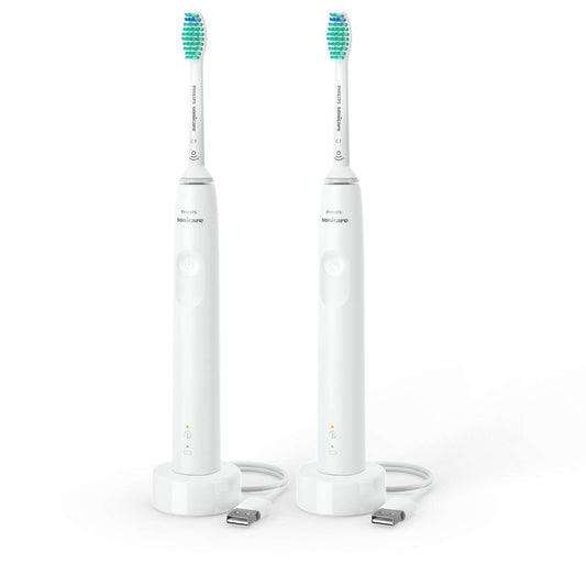 Зубна щітка електрична Philips Sonicare 3100 HX3675/13, HX3675/15 series із звуковою технологією очищення з одним режимом чищення набір із двох ручок