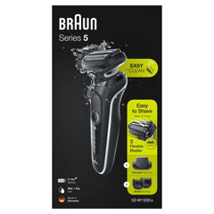 Бритва электрическая Braun Series 5 50-B/W1500 S для сухого или влажного бритья c пятью насадками гребнями