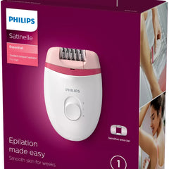 Эпилятор Philips Satinelle Essential BRE235/00 компактный для сухой эпиляции с двумя режимами скорости с питанием от сети