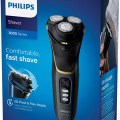 Бритва електрична Philips серії 3000 S3333/54 для сухого та вологого гоління з дорожнім м'яким чохлом.