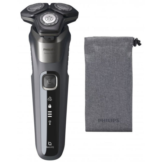 Бритва електрична Philips серії 5000 S5587/10 для сухого та вологого гоління з відкидним триммером та м'яким дорожнім чохлом.