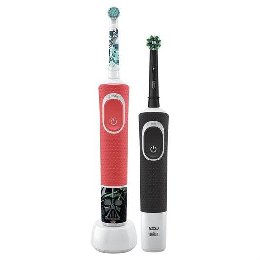 Зубна щітка електрична Braun Oral-B D100.413.1 Star Wars + Vitality D100.410.2K (Family Edition) ротаційна з одним режимом чищення набір з двох ручок